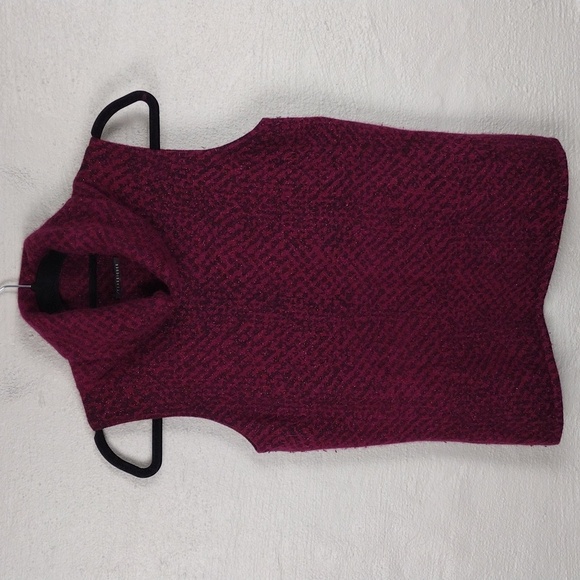 Classiques Entier Maroon Lambswool Angora Cowl Neck Sleeveless Sweater Top - Picture 12 of 12